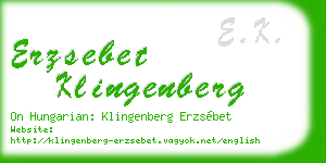 erzsebet klingenberg business card